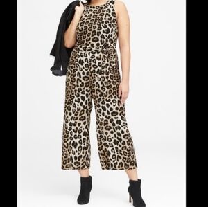 Banana Republic Wide Leg Leopard Jumpsuit